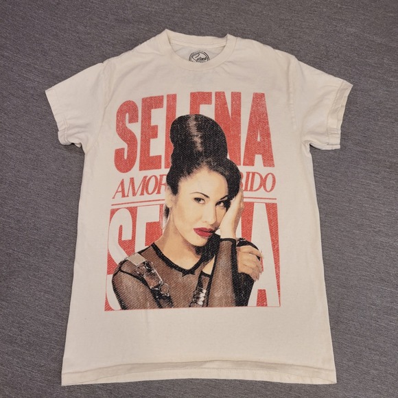 Selena Official Merchandise Tops - Selena Amor Prohibido Tour 1994 Graphic T-Shirt Cream Small Official Merchandise